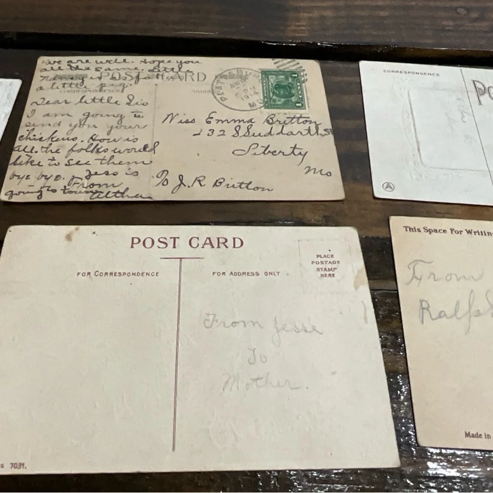 Antique Lot of 6 Assorted Postcards Birthday Greetings Red Pink Flowers Germany